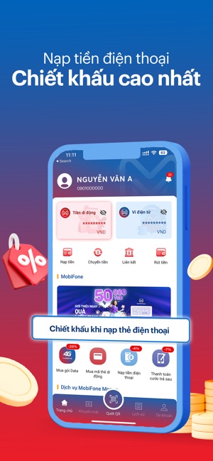 Nghe gọi thả ga nhận chiết khấu cực đã khi nạp tiền điện thoại qua MobiFone Mone